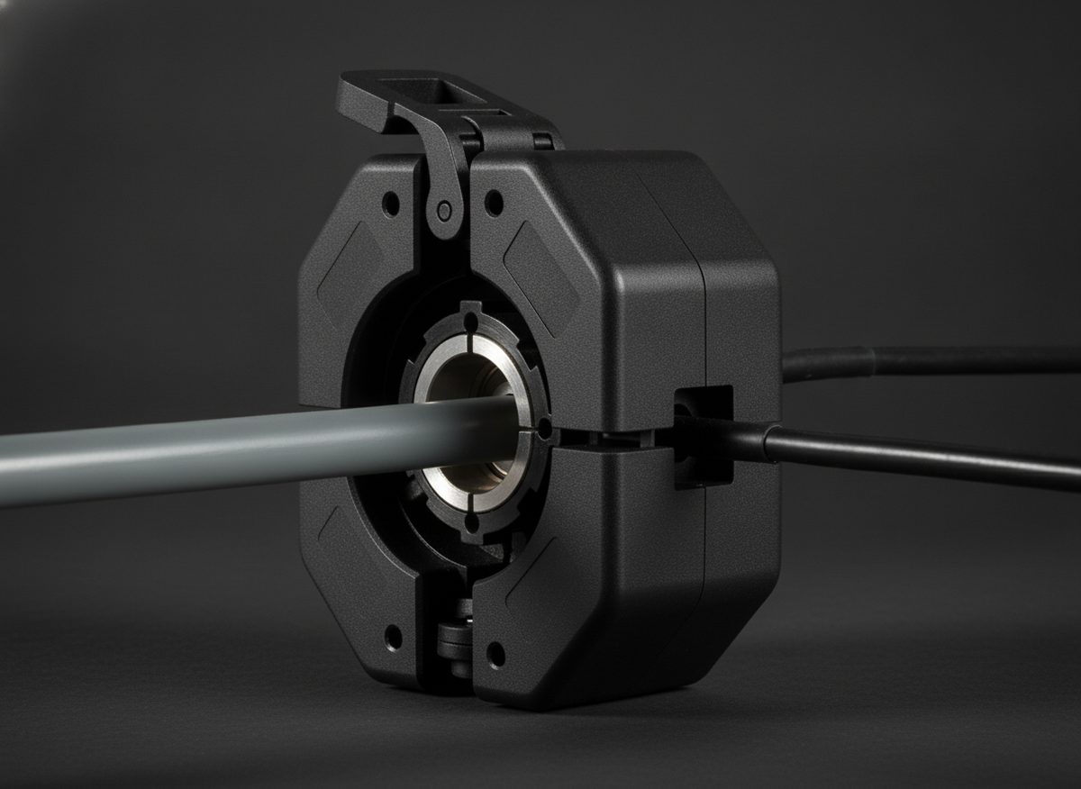 Split-core current transformer with snap latch
